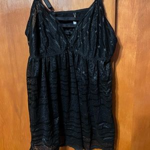 Torrid black lace babydoll chemise, lingerie. Size 3
